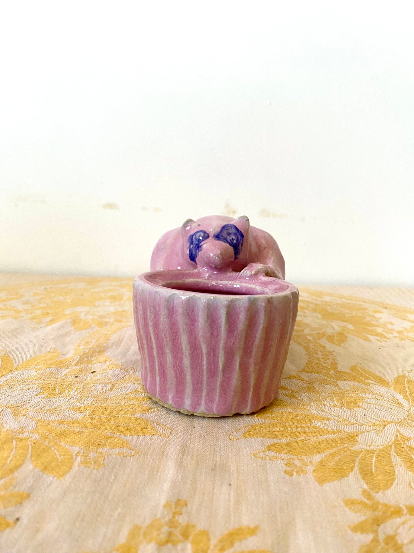 "Pepto the pink Raccoon" candy dish