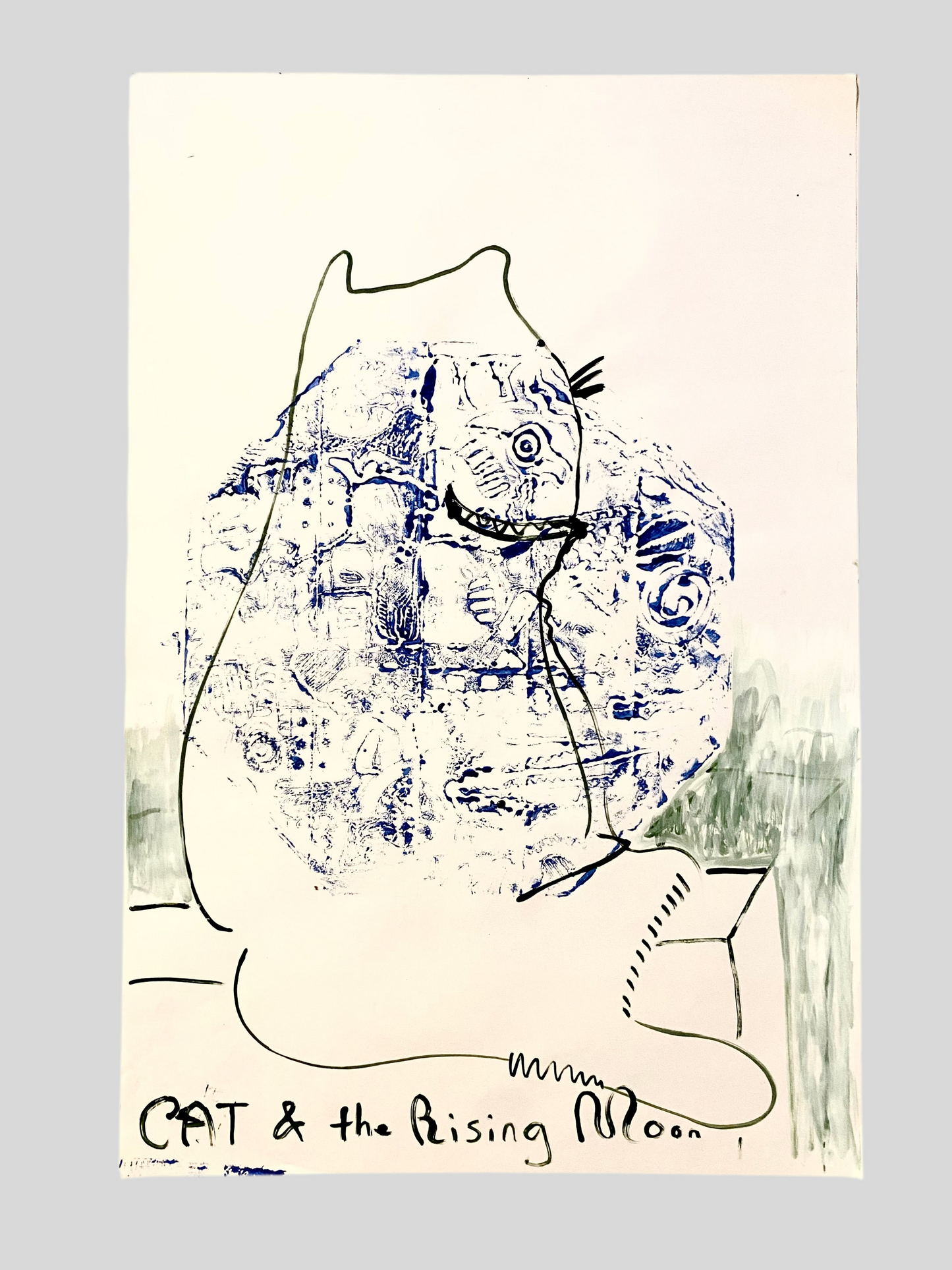 “CAT & rising Moon"