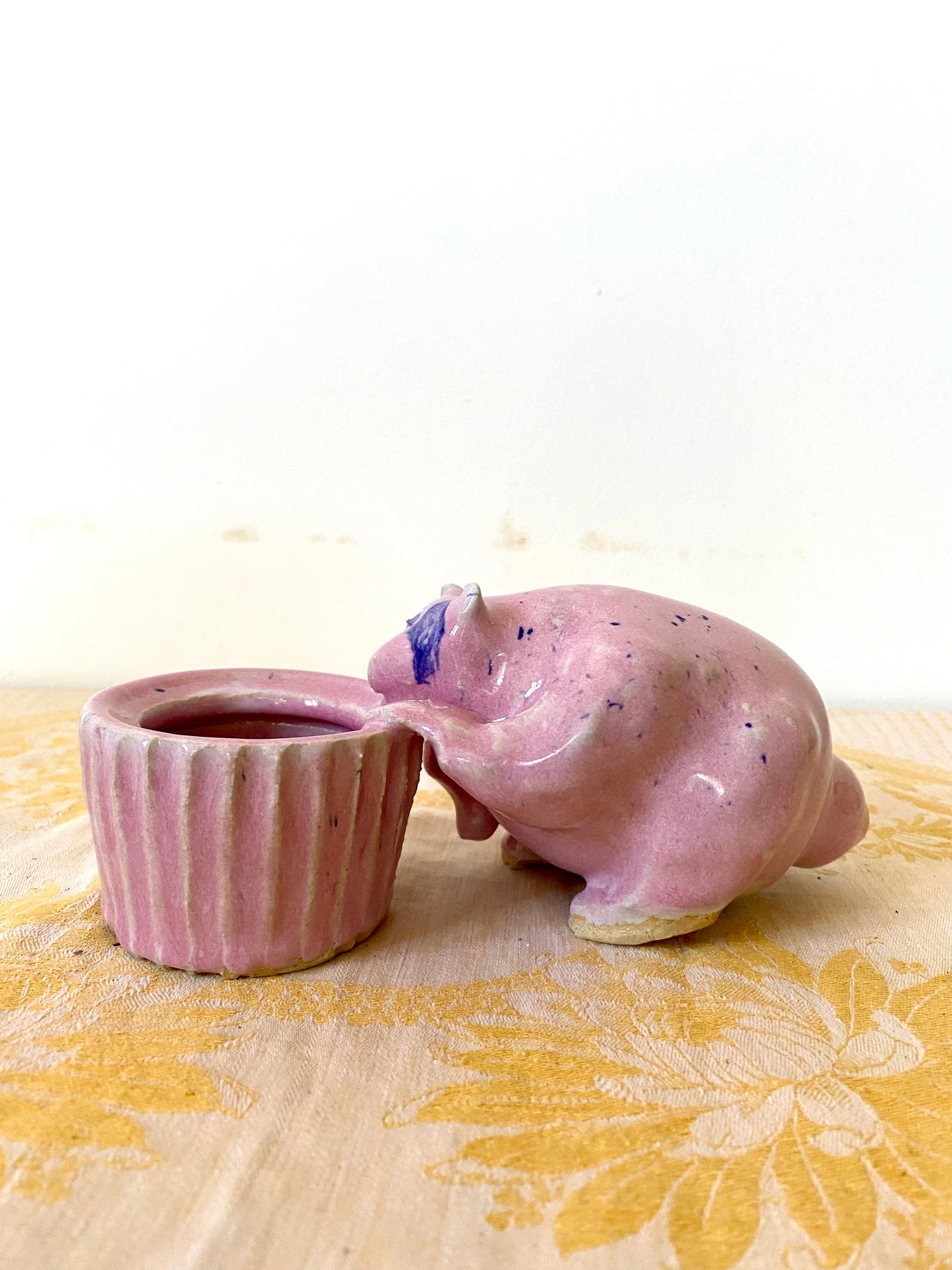 "Pepto the pink Raccoon" candy dish