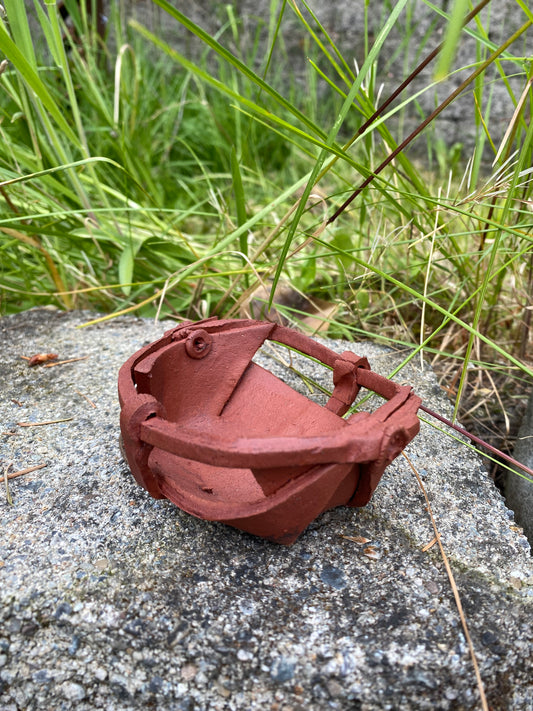 Hand built terracotta basket