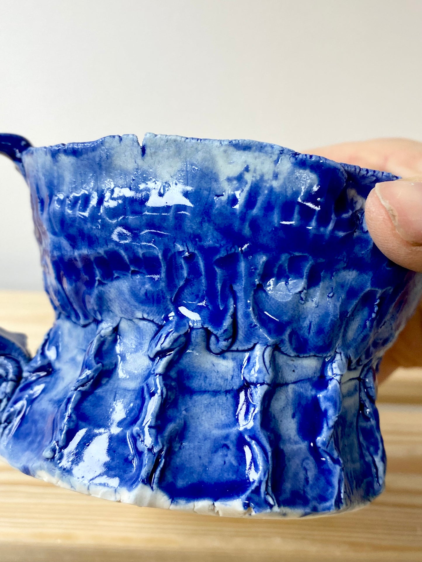 Cobalt glaze porcelain cup