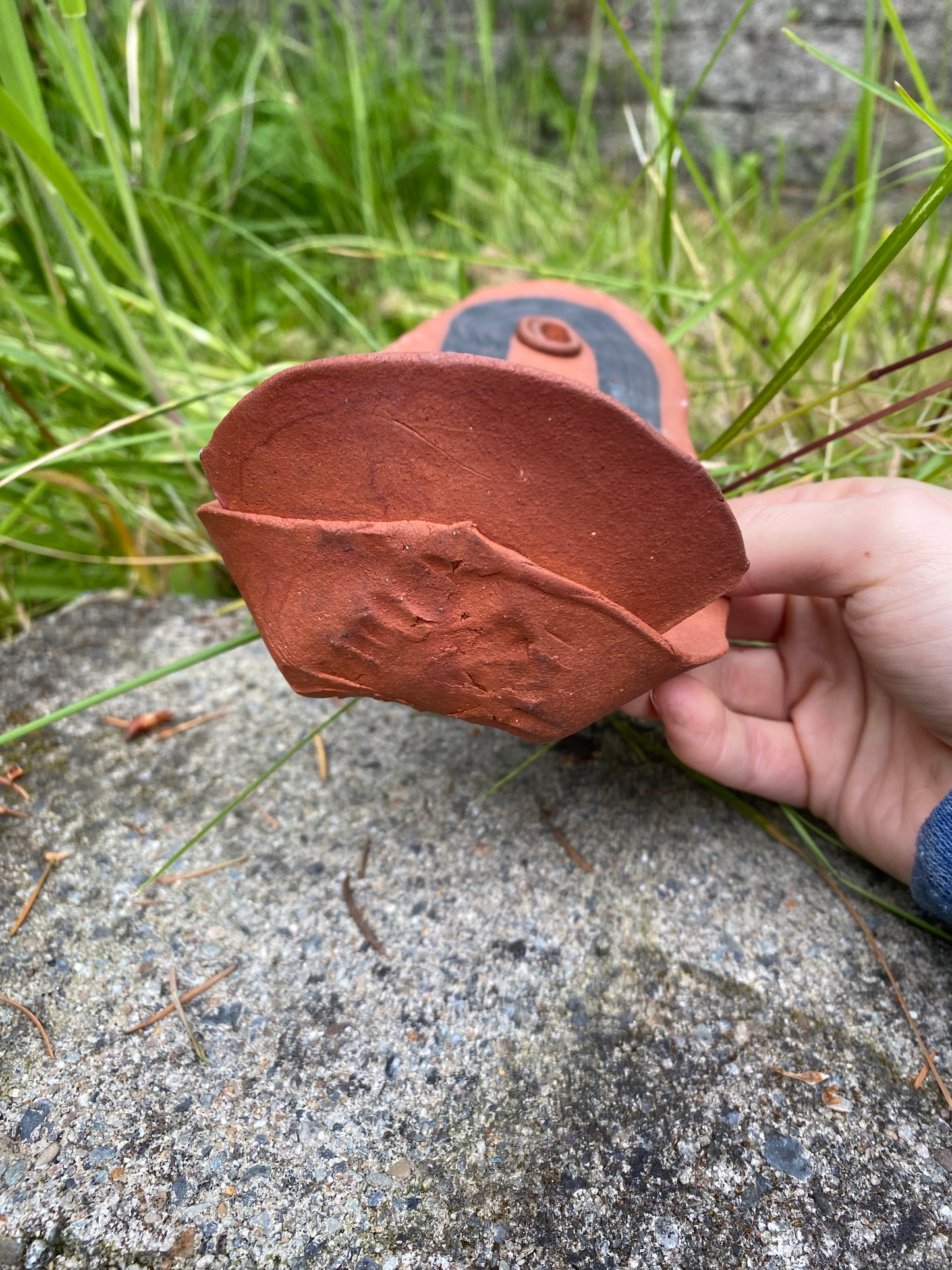 Hand built terracotta shelf