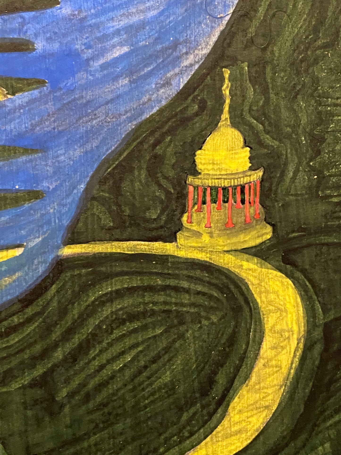 "Blue Wind over the House of Mistirry" painting