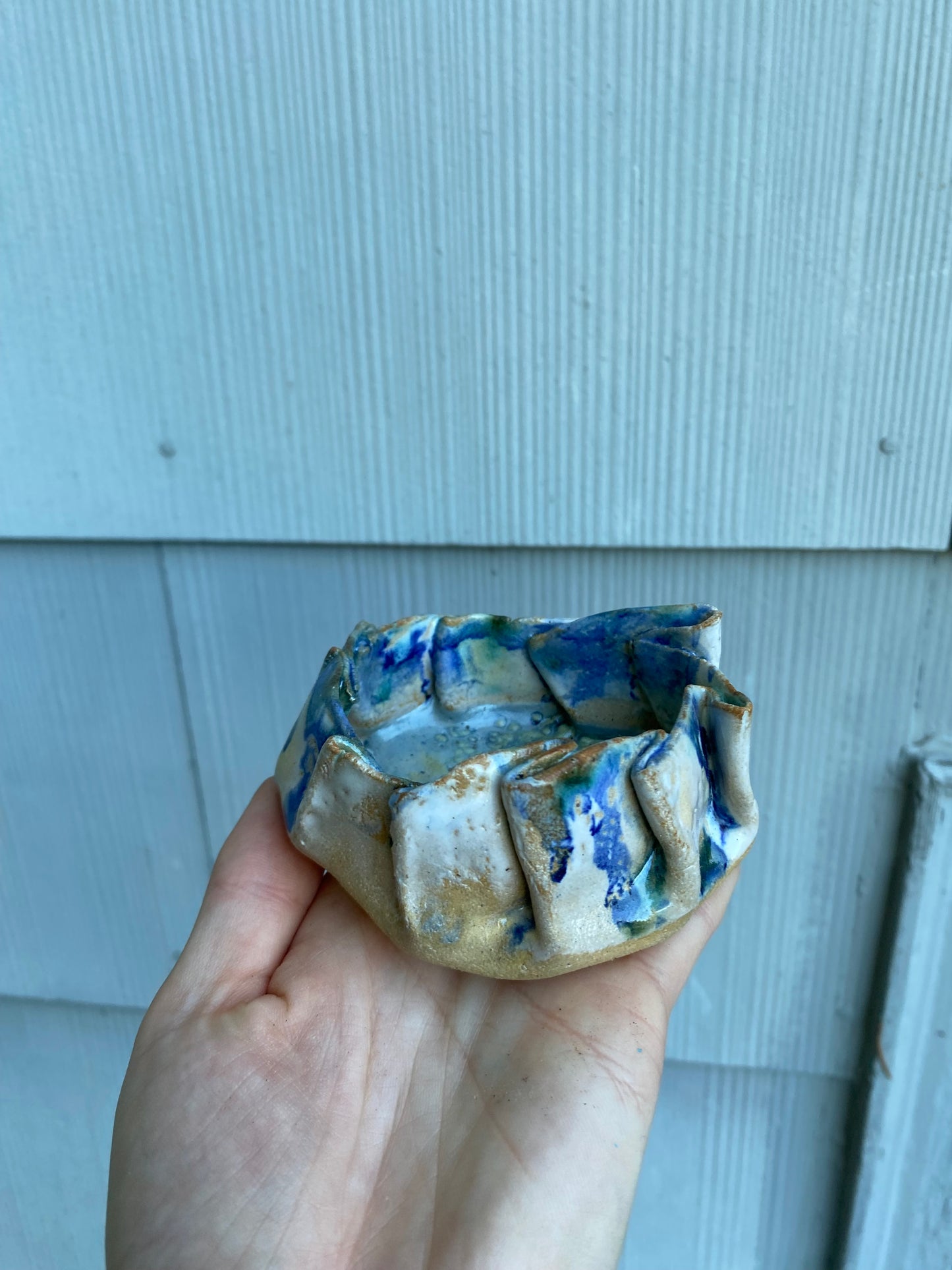 Glazey nested blue and white dishes