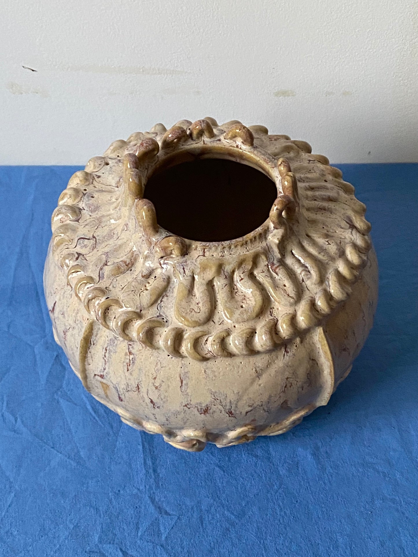 Yellow and pink drippy decorative pot