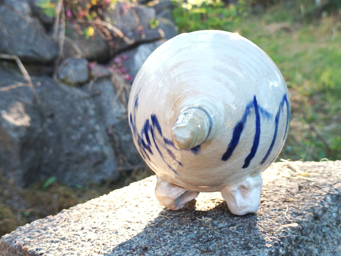 Beast piggy bank with blue fence