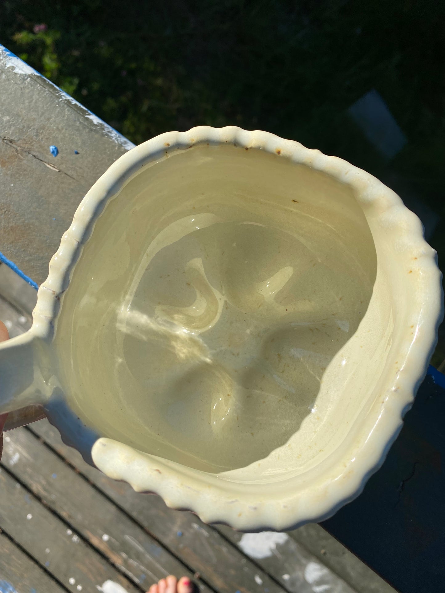 Cream colored mug with squared shape