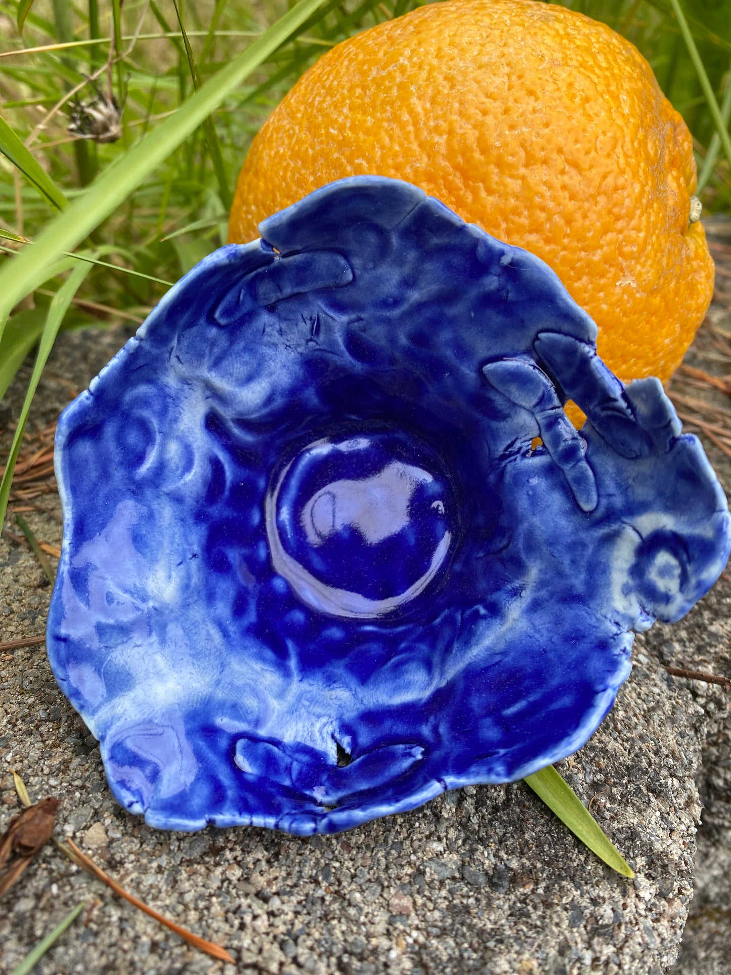 Tiny cobalt trinket bowl