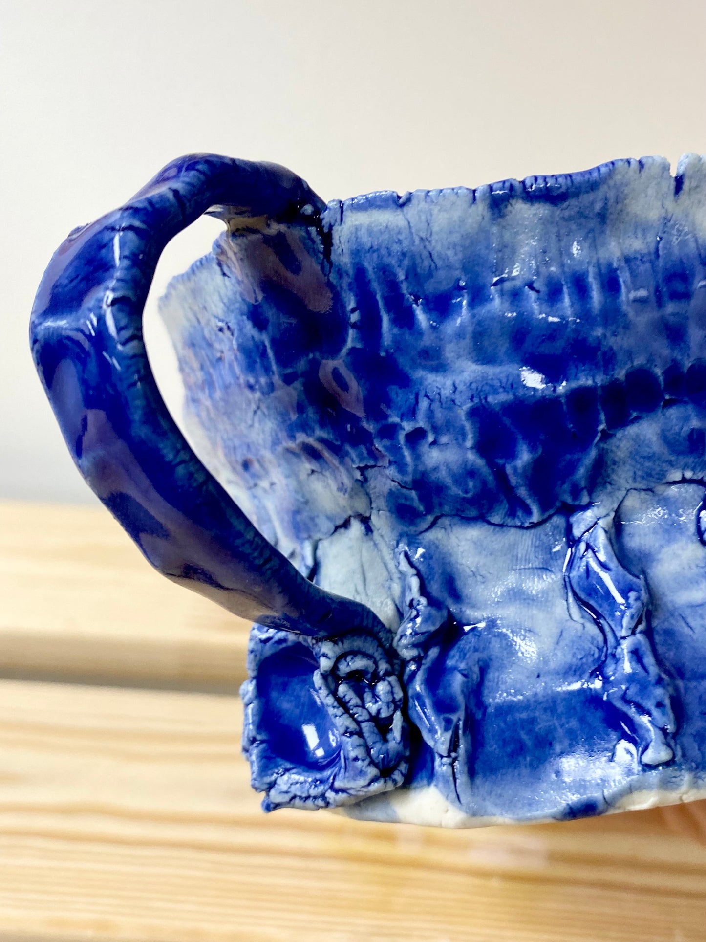 Cobalt glaze porcelain cup