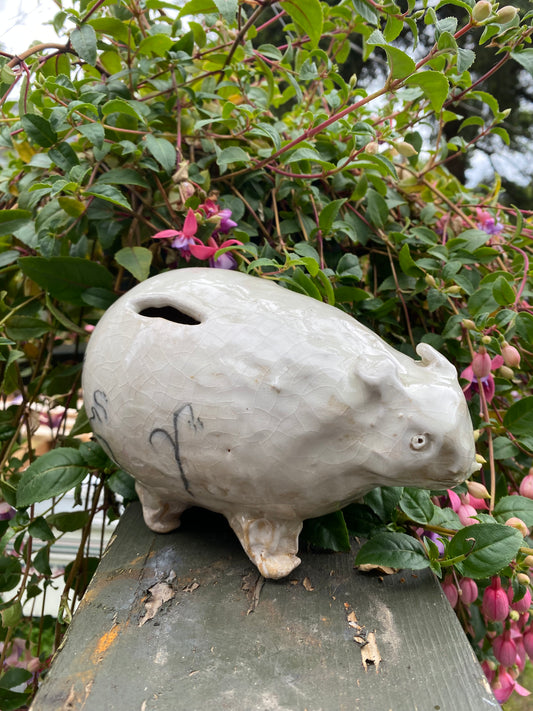 Beast piggy bank with vines