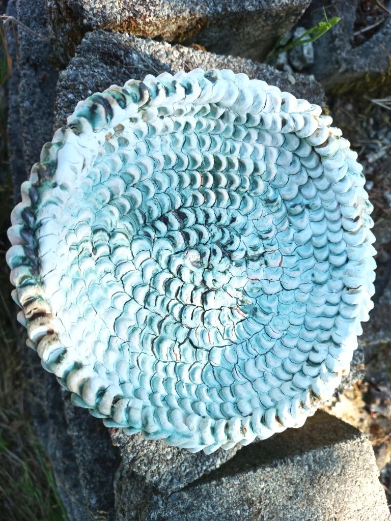 Textured copper dish