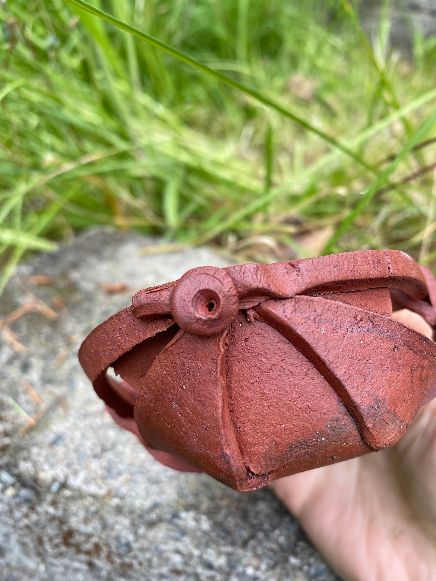 Hand built terracotta basket