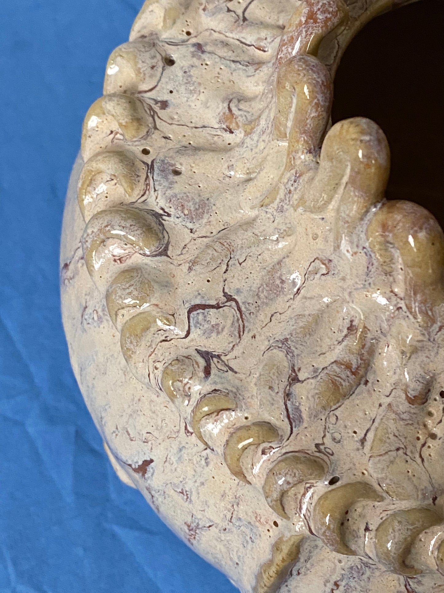 Yellow and pink drippy decorative pot