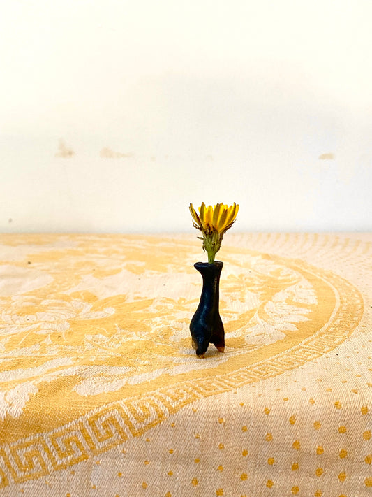 Very Small black tripod vase