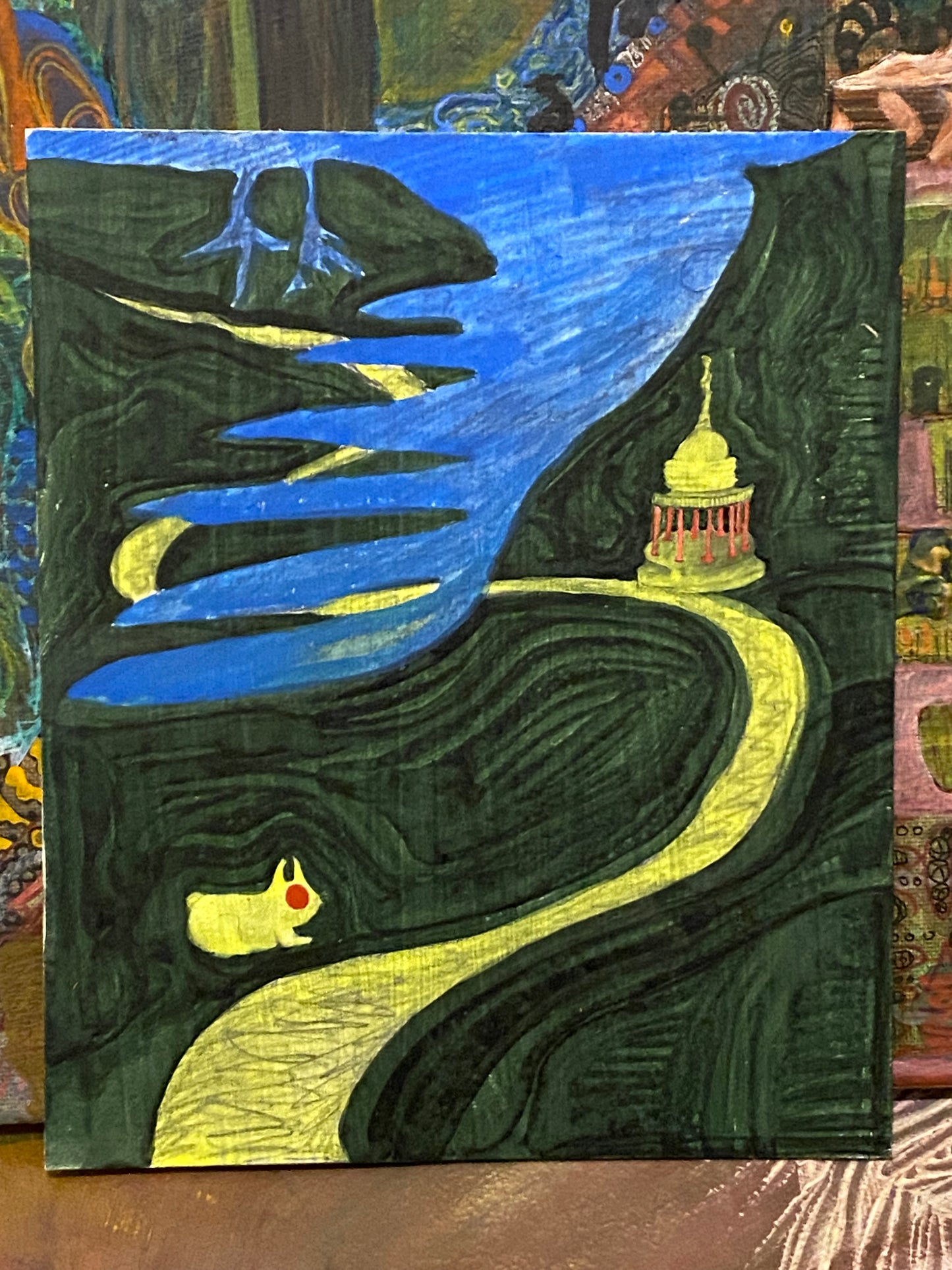 "Blue Wind over the House of Mistirry" painting