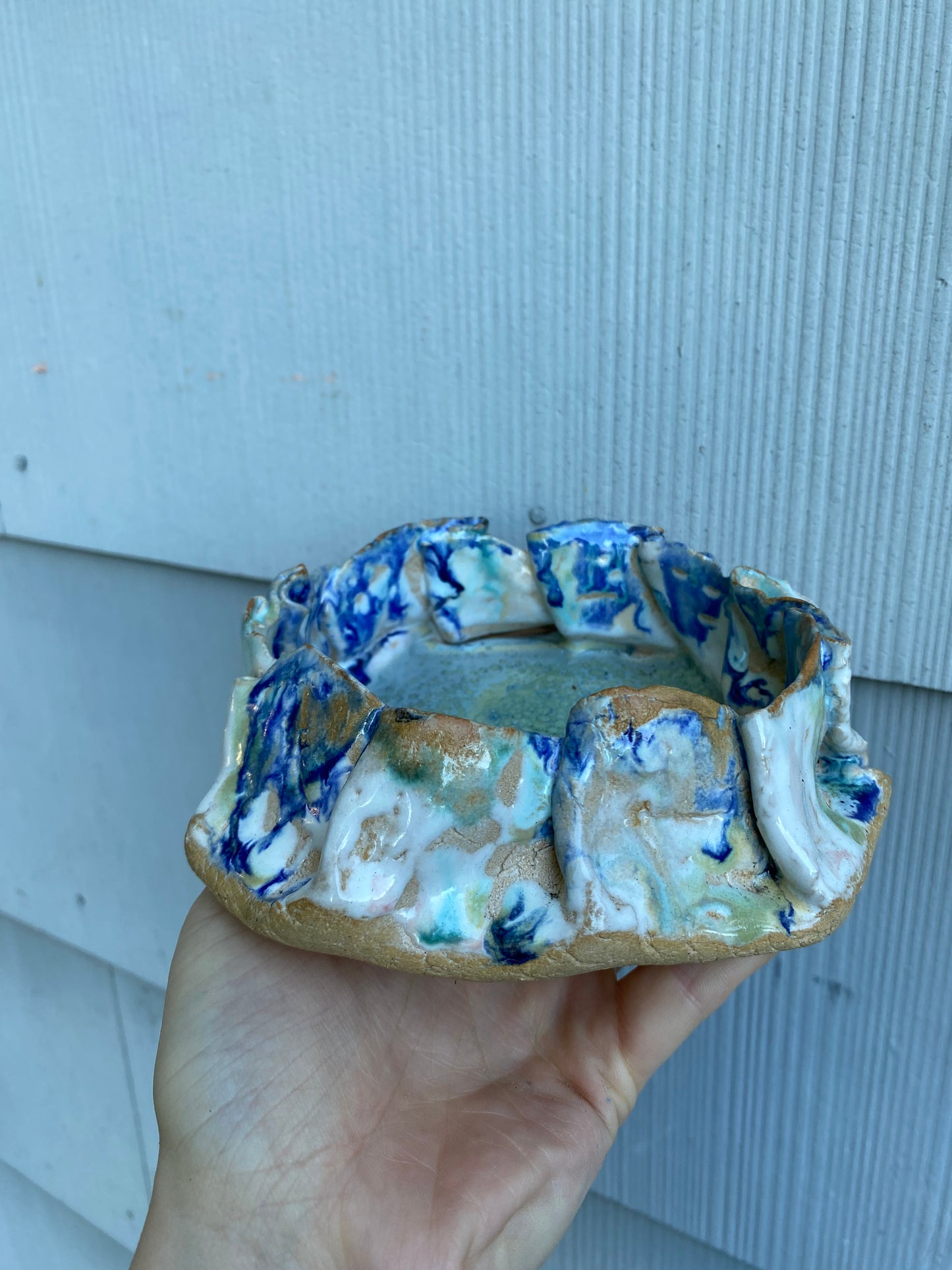 Glazey nested blue and white dishes