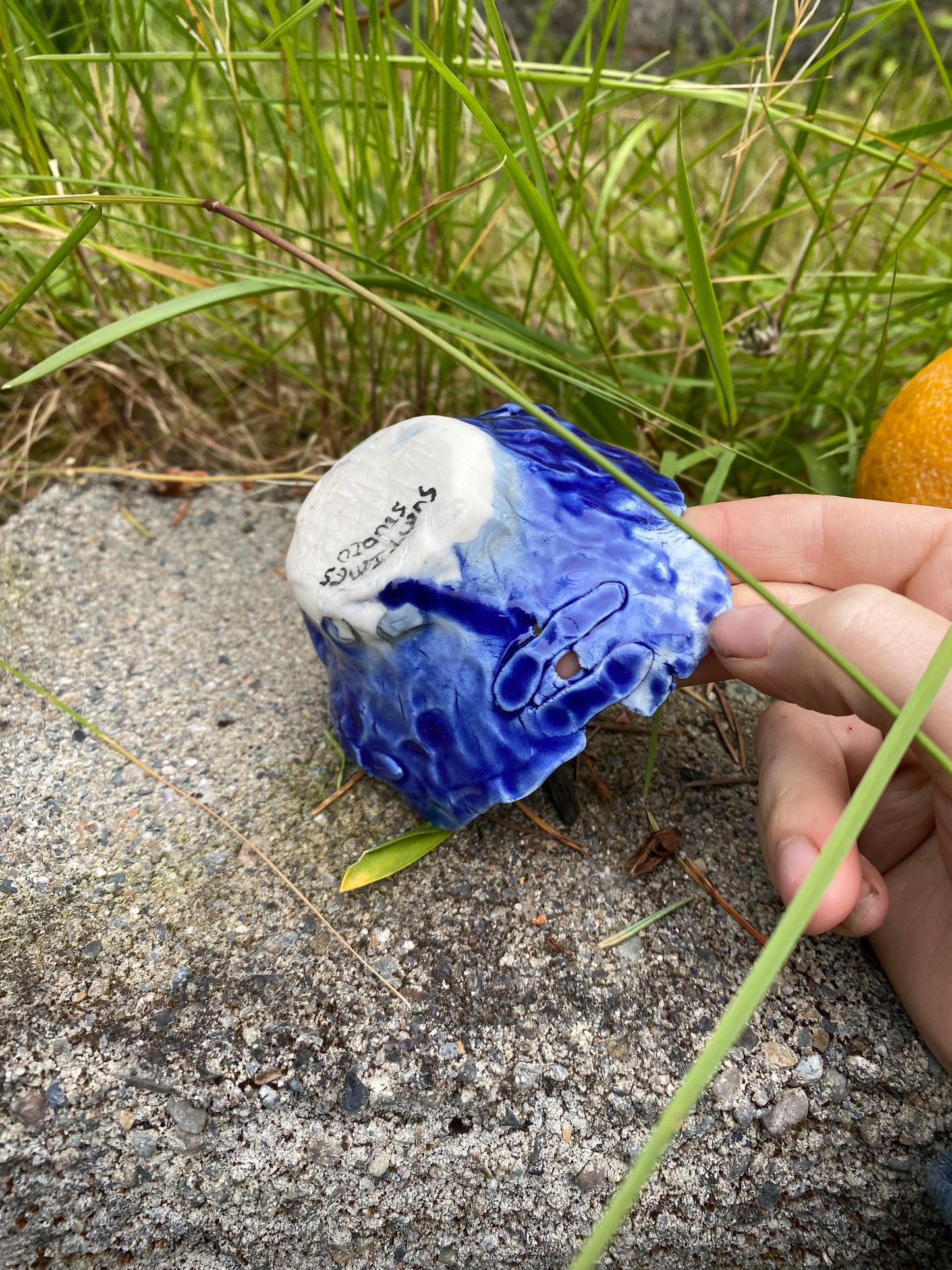 Tiny cobalt trinket bowl