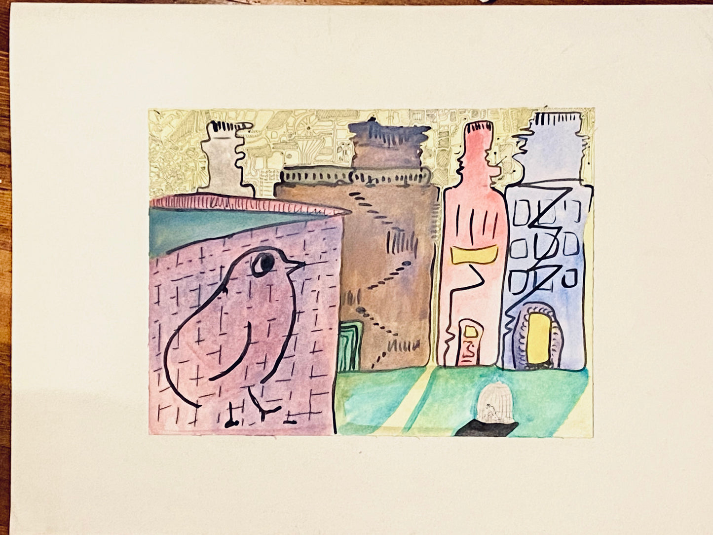 "Bird in cage sees bird mural in SF”