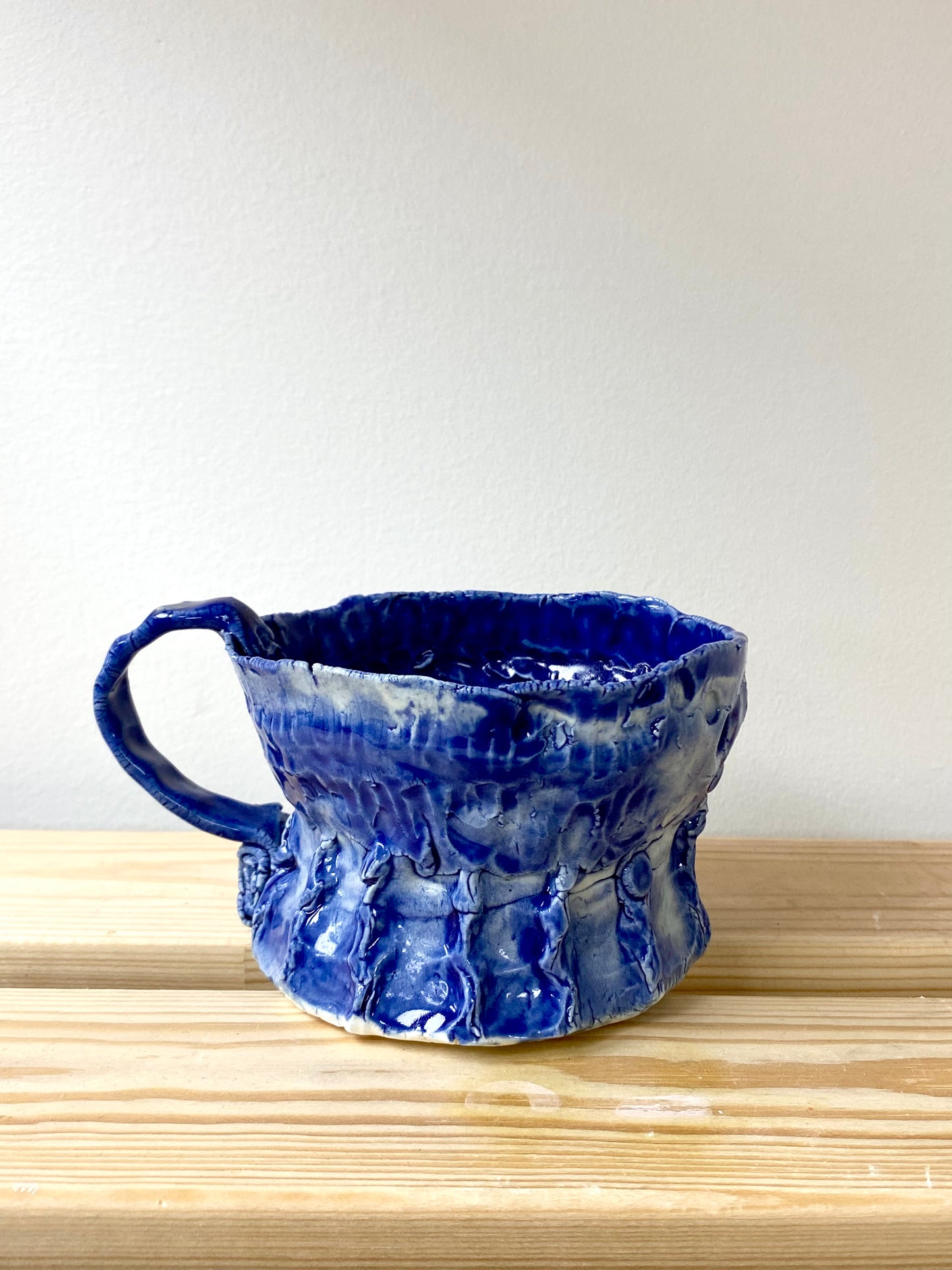 Cobalt glaze porcelain cup